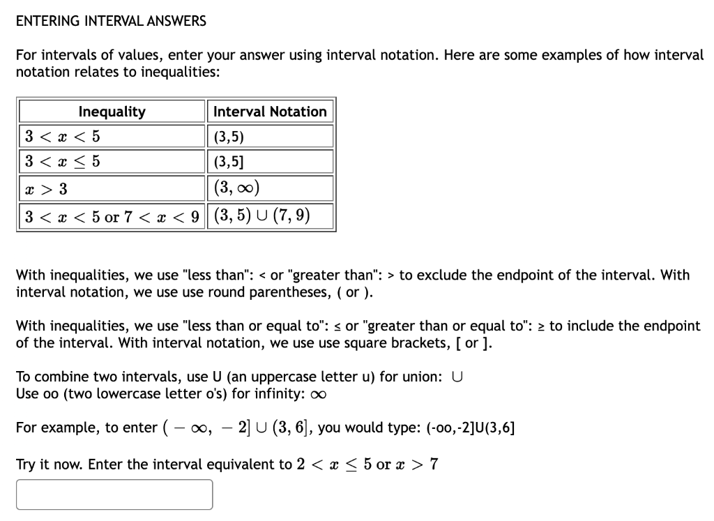 Solved ENTERING INTERVAL ANSWERS For Intervals Of Values Chegg Com   PhpsDSLg3