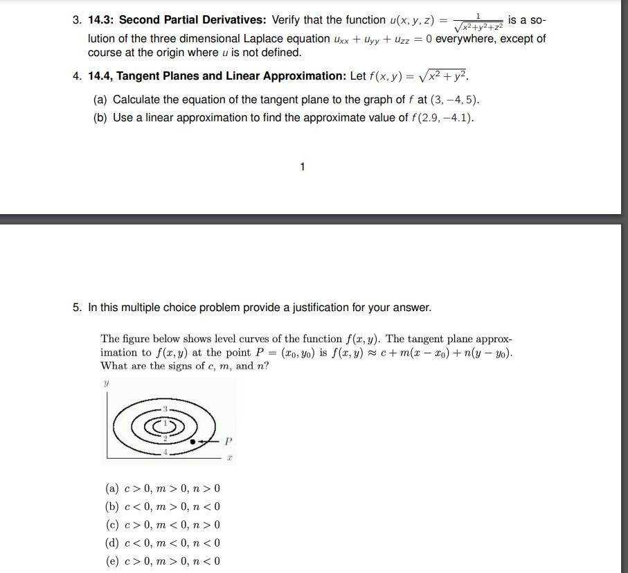 Solved 3 14 3 Second Partial Derivatives Verify That The Chegg Com