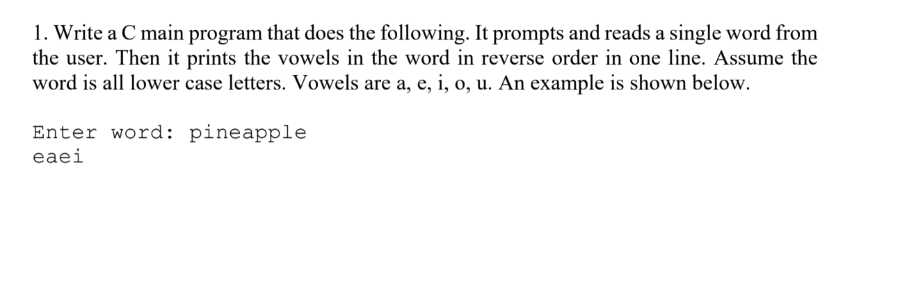 Solved 1. Write a C main program that does the following. It | Chegg.com