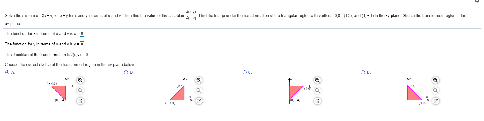 Solved Solve The System U 3x Y V X Y For X And Y Chegg Com