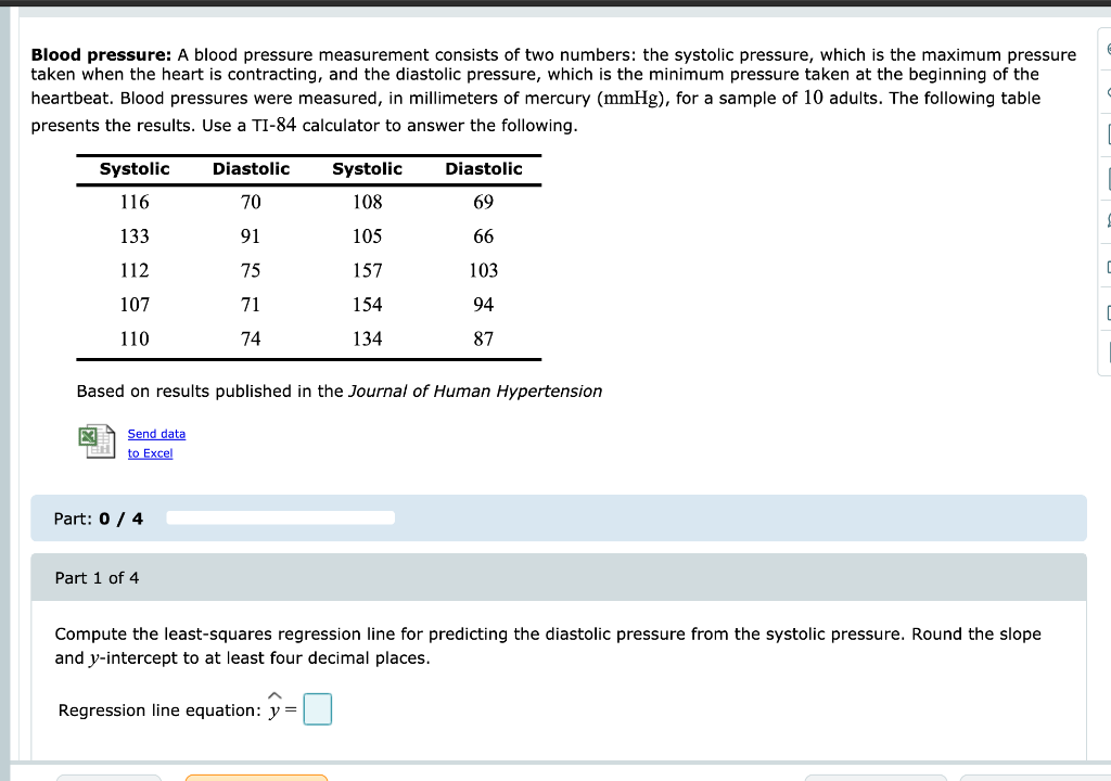 Solved Blood pressure A blood pressure measurement consists