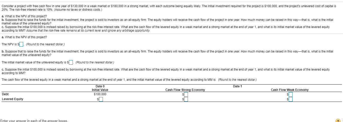 Solved Consider an investment that costs $100,000 and has a