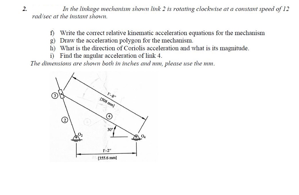 f) Write the correct relative kinematic acceleration | Chegg.com