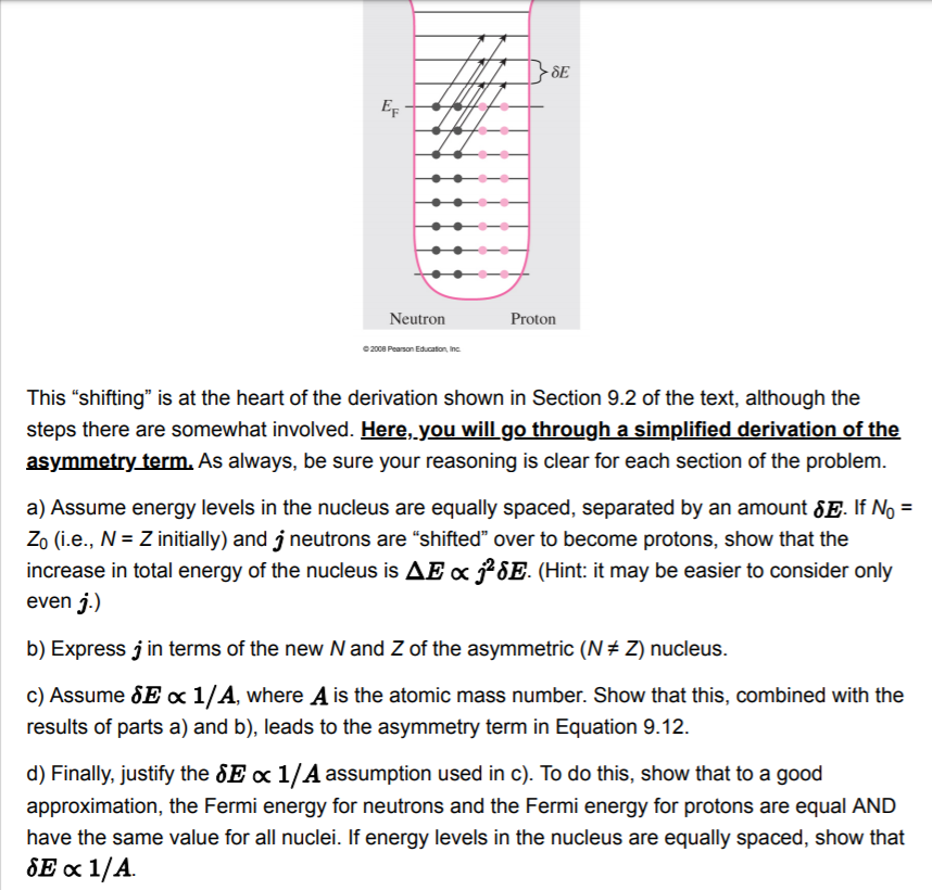Solved The Fermi Gas Model The Asymmetry Term In The Sem Chegg Com