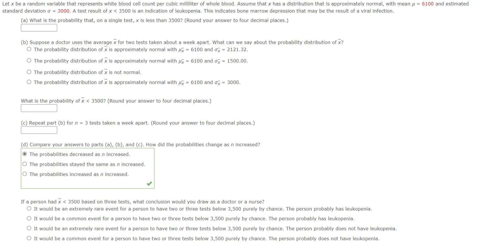 Solved (a) What is the probability that, on a single test, x | Chegg.com
