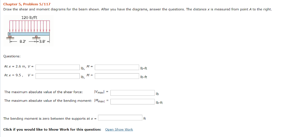 Solved Chapter 5, Problem 5/117 Draw the shear and moment | Chegg.com