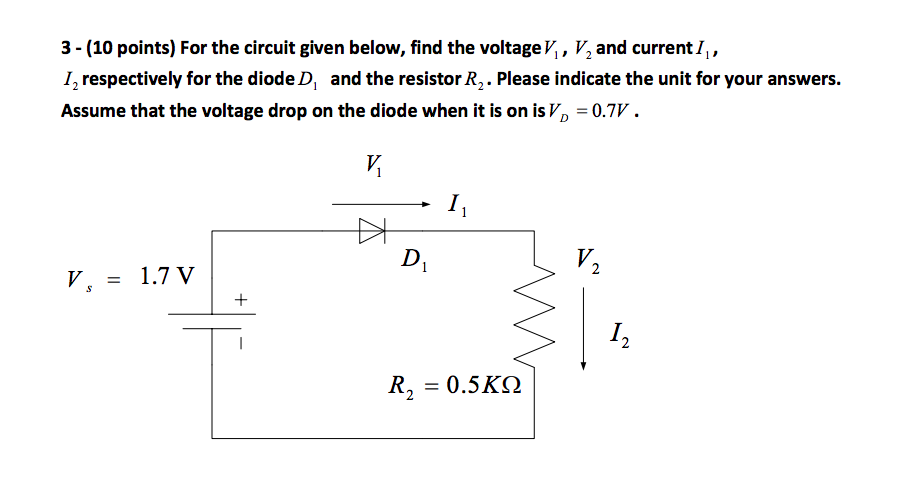 Solved 3 - (10 points) For the circuit given below, find the | Chegg.com