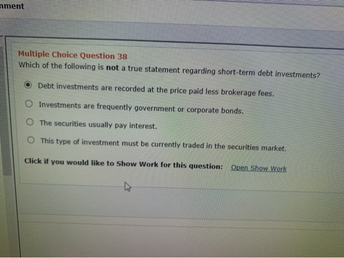 question which of the following is not a true statement about investing