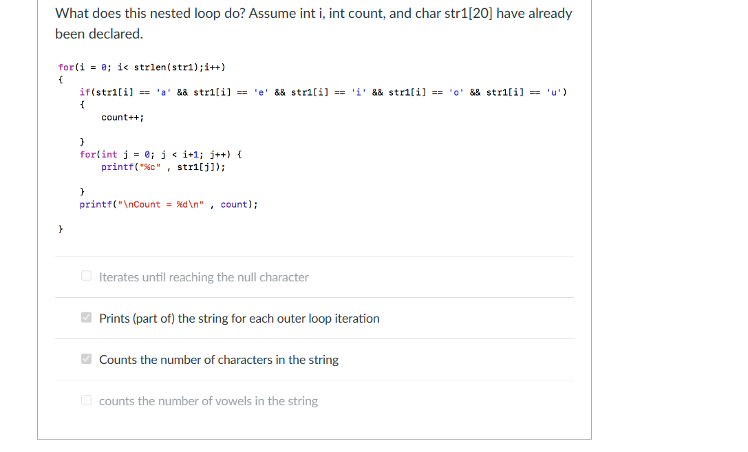 Solved What does this nested loop do? Assume int i, int | Chegg.com
