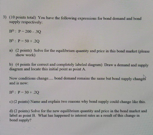 Solved 3) (10 points total) You have the following | Chegg.com