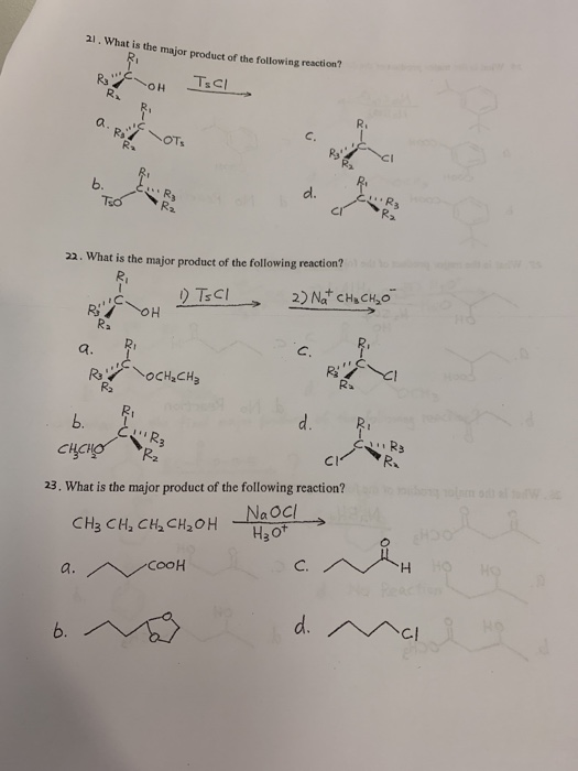 Solved 21, what is the major product of the following | Chegg.com