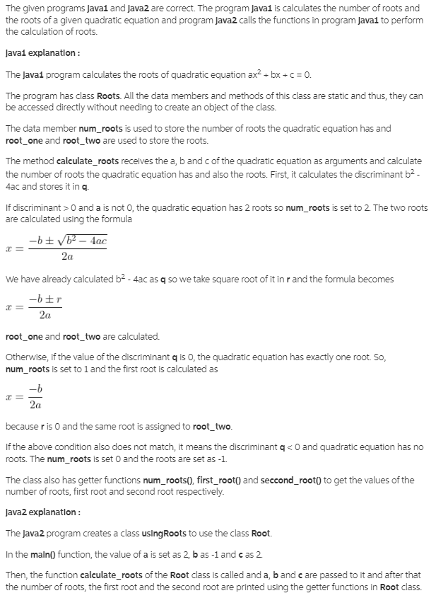 Directions: Study java1 and java2 programs below. | Chegg.com