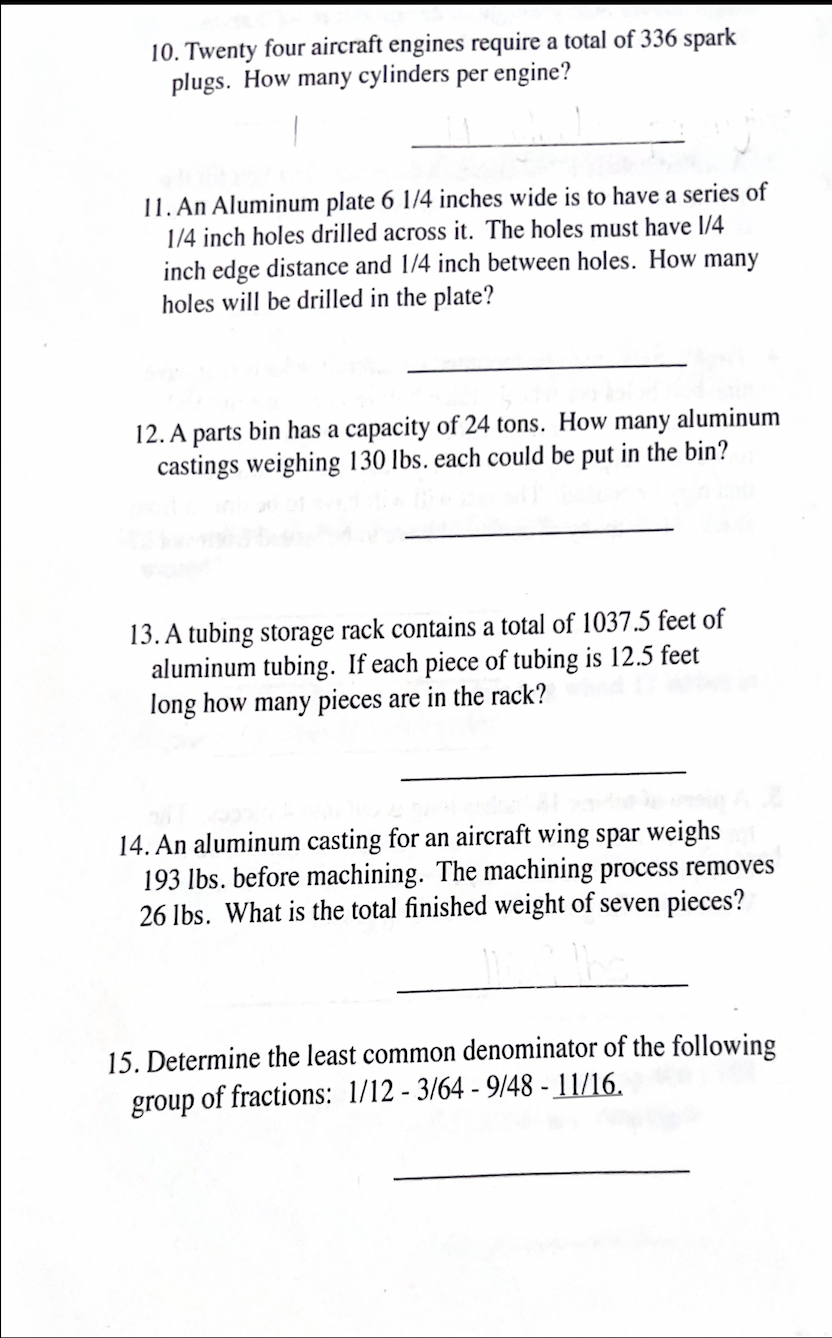 Solved 10. Twenty four aircraft engines require a total of | Chegg.com
