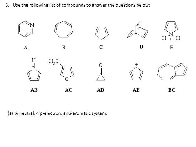 6 Use The Following List Of Compounds To Answer The Chegg Com
