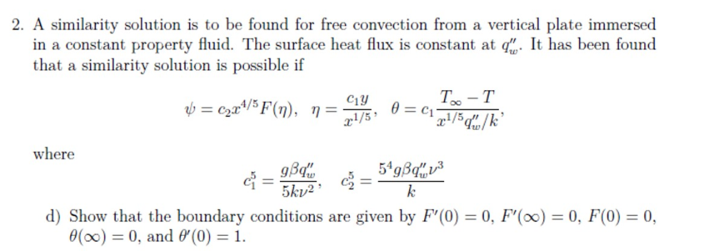 Solved 2. A similarity solution is to be found for free | Chegg.com