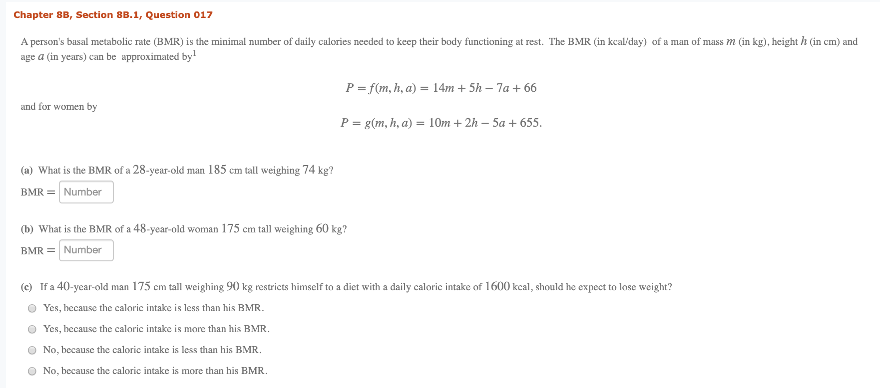 Solved Chapter 8B, Section 8B.1, Question 017 A Person's | Chegg.com