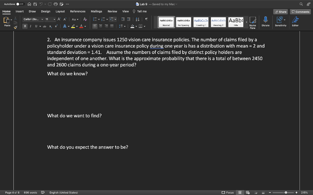 Solved 2. An insurance company issues 1250 vision care