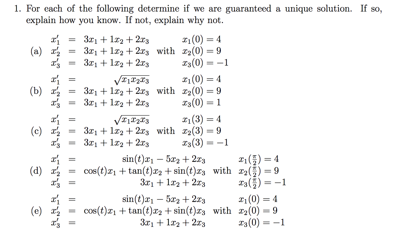 Solved For each of the following determine if we are | Chegg.com