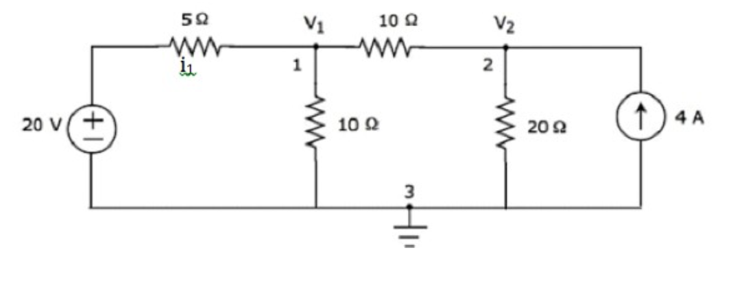 Solved Write Equations And Solve For The Node Voltages Shown 