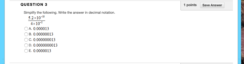 Solved 1 points Save Answer QUESTION 3 Simplify the | Chegg.com