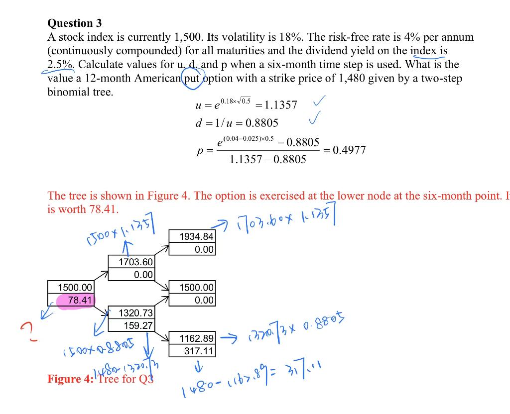 Solved Question 3 A Stock Index Is Currently 1 500 Its Chegg