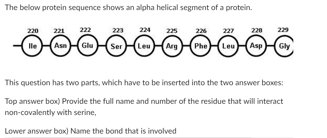 Solved The below protein sequence shows an alpha helical | Chegg.com