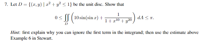 Solved 7. Let D = {(1,y) | 2 + y2