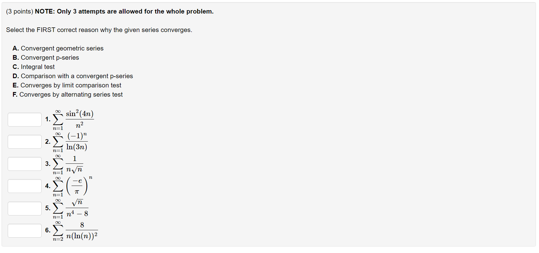 Solved (3 points) NOTE: Only 3 attempts are allowed for the | Chegg.com