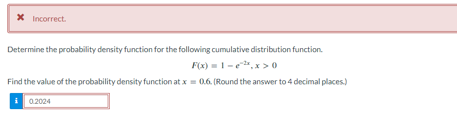 Solved Determine the probability density function for the | Chegg.com