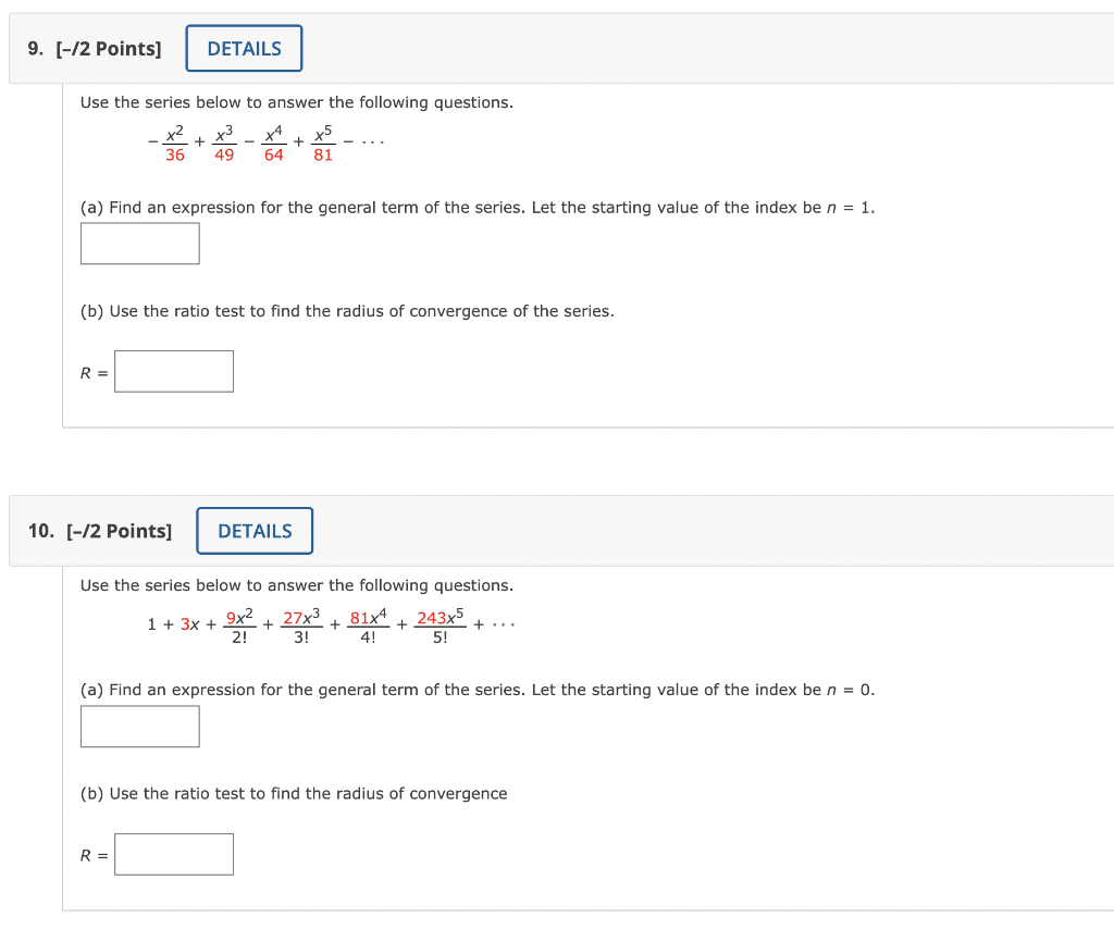 Solved Use the series below to answer the following | Chegg.com
