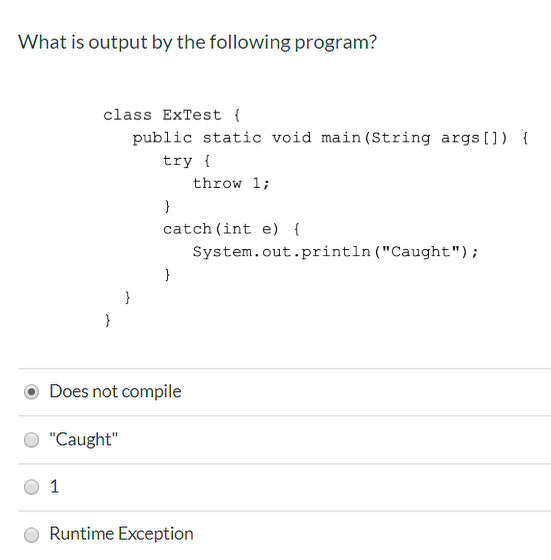 Solved If you have multiple catch statements for different | Chegg.com