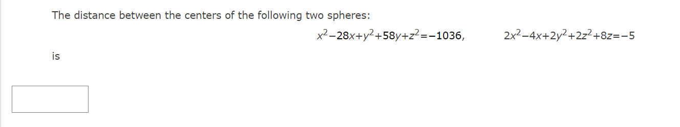 Solved The distance between the centers of the following two | Chegg.com