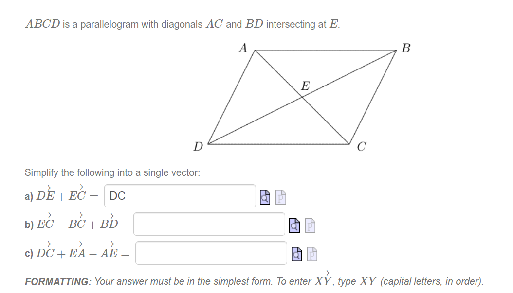 Solved ABCD is a parallelogram with diagonals AC and BD | Chegg.com