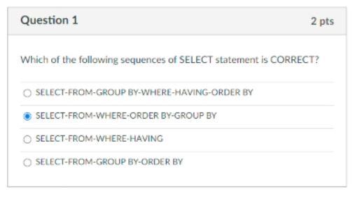 Solved Question 1 2 pts Which of the following sequences of | Chegg.com