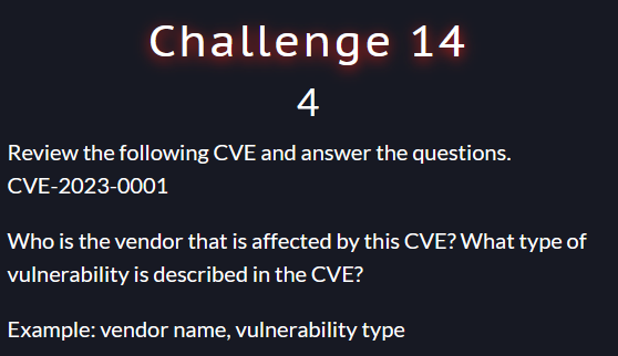 Solved Challenge 14 4 Review the following CVE and answer | Chegg.com