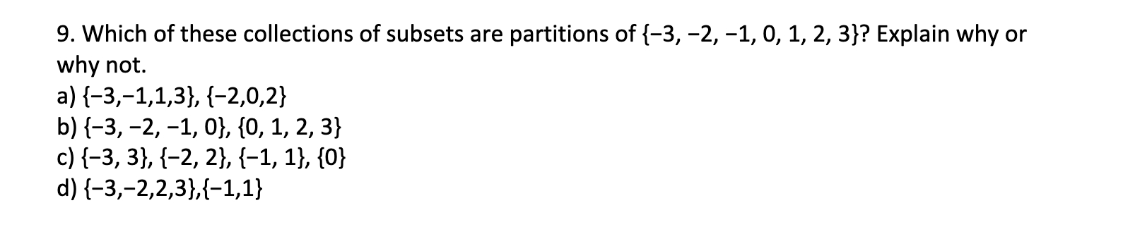 Solved 9. Which of these collections of subsets are | Chegg.com