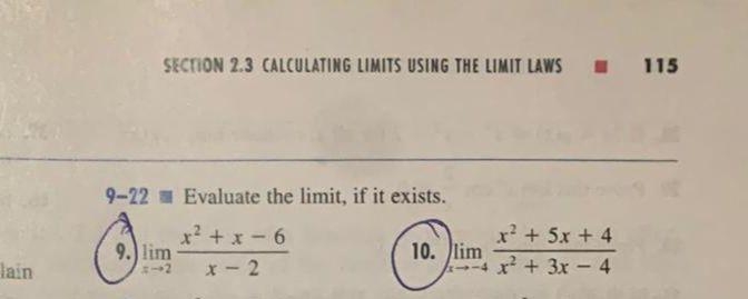 Solved SECTION 2.3 CALCULATING LIMITS USING THE LIMIT LAWS | Chegg.com