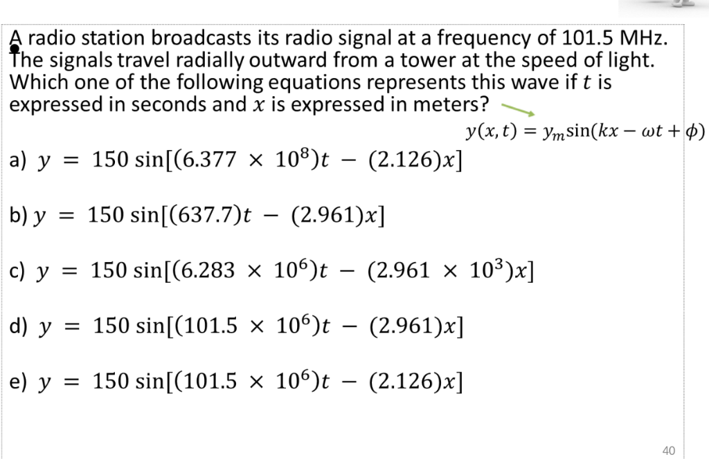 Solved radio station broadcasts its radio signal at a