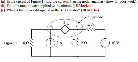 Solved (a) In the circuit of Figure 1, find the current io | Chegg.com