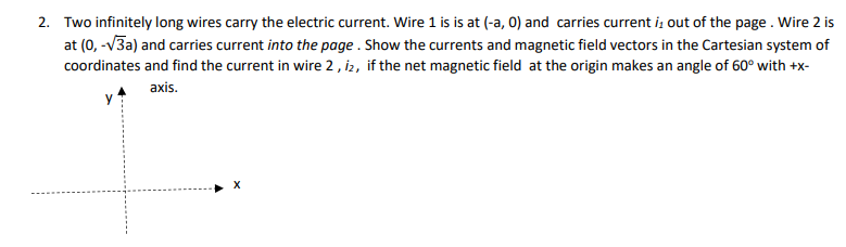 Solved 2. Two infinitely long wires carry the electric | Chegg.com