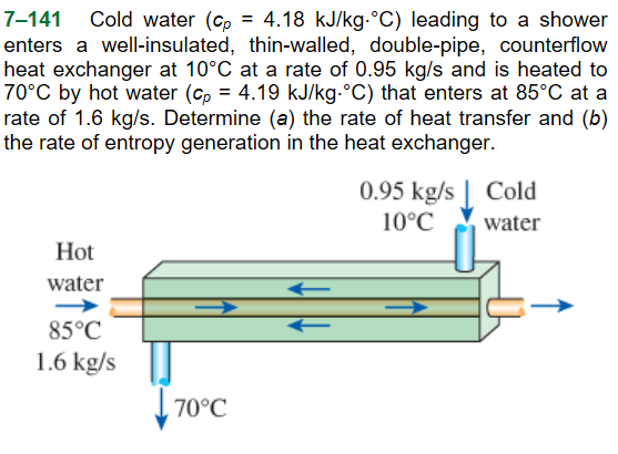 7 141 Cold Water P 4 18 Kj Kg C Leading To A Chegg 