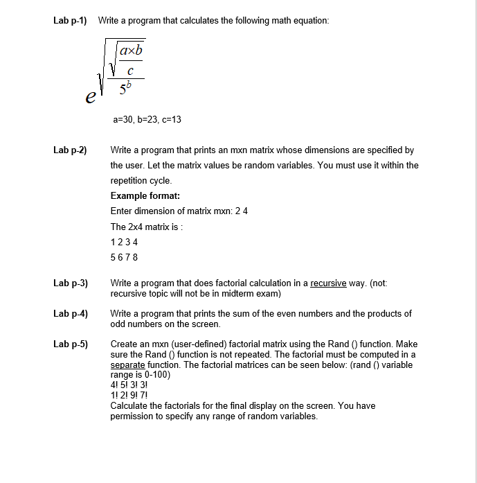 Solved Labp-1) Write a program that calculates the following | Chegg.com