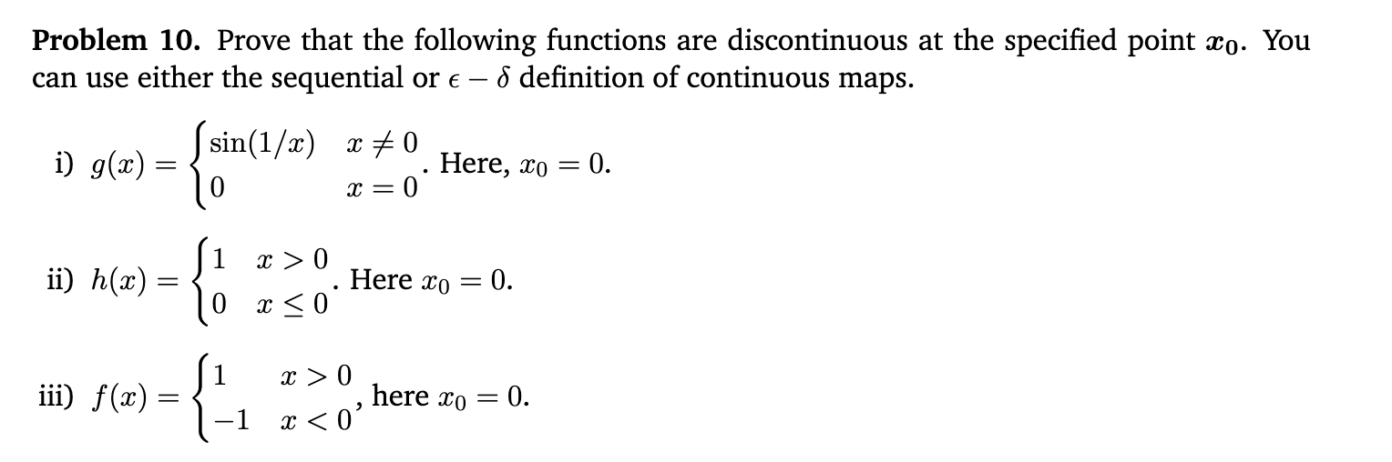 Problem 10. ﻿Prove that the following functions are | Chegg.com