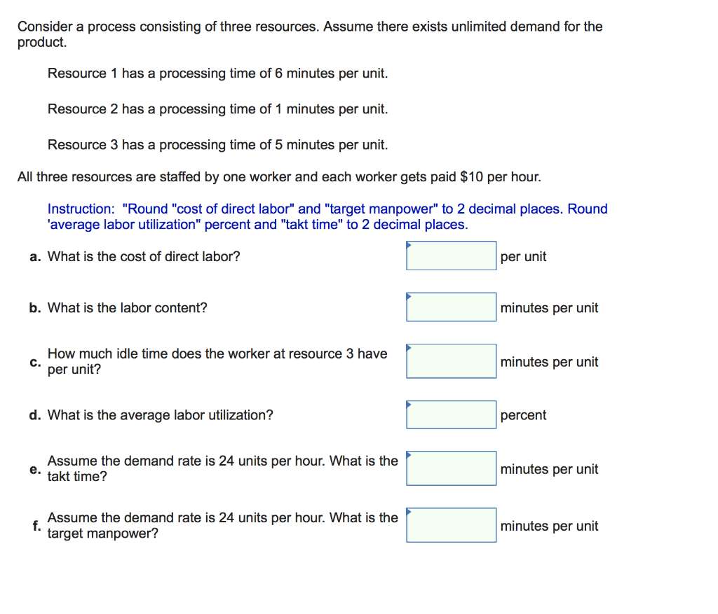 Solved Consider a process consisting of three resources. | Chegg.com
