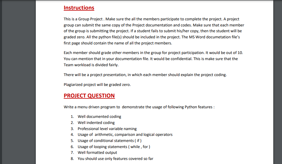 Solved Instructions This is a Group Project. Make sure the | Chegg.com