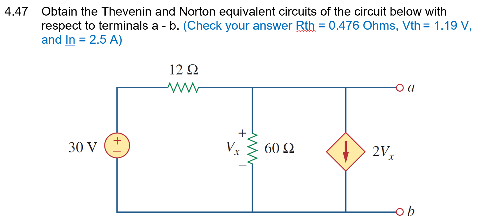 Solved 4.47 Obtain The Thevenin And Norton Equivalent | Chegg.com