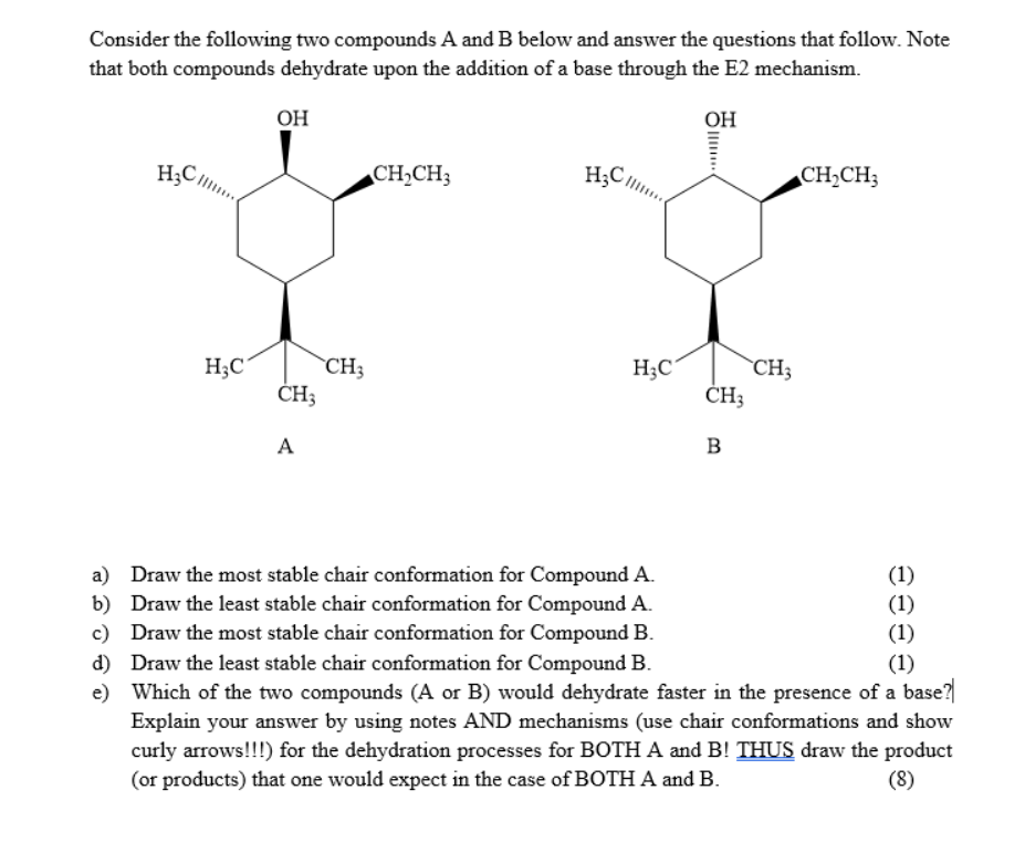 Solved Consider the following two compounds A and B below | Chegg.com