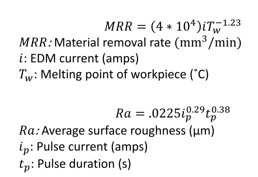 Plot the MRR and Ra of a steel workpiece (Tw=1400 C)