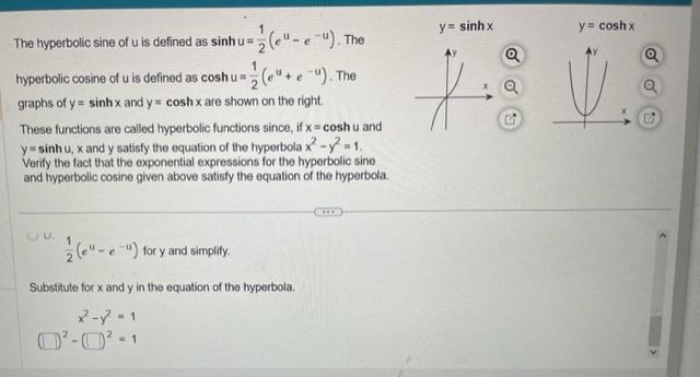 Solved The Hyperbolic Sine Of U Is Defined As Sinh 3204