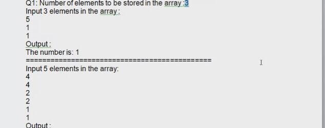 Solved Q1: Number of elements to be stored in the array:3 | Chegg.com
